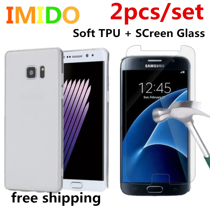 IMIDO прозрачный чистый мягкий чехол + стекло экрана Doogee для samsung Galaxy J1 J2 J3 J5 J7 Prime 2015