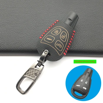 

4 Buttons 100% Leather Car Key Case Key Fob Shell Cover For Saab 2003 -2009 Car Key Bag Keychain Car Styling