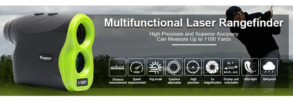 Huepar 1000 м телескоп лазерный дальномер для гольфа охоты лазерный дальномер Рулетка Спортивная рулетка