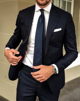 

2019 Men's Slim Fit Blazer Men's Suit Wedding Custom Business 2 Piece Jacket Pants