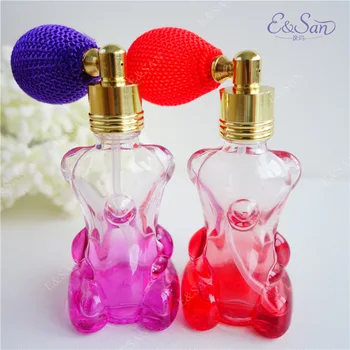

wholesale PQ02-15ML Bear color spray perfume empty glass airbag spray bottle 100pcs/lot