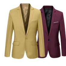 Men 'S Solid Color Step Collar Slim Blazer Formal Business Wear One Button Suit Men 'S Solid Color Step Collar Slim Blazer Formal Business Wear One Button Suit