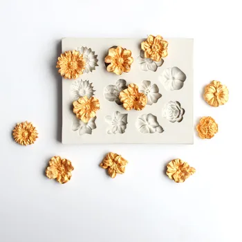 

Many Flowers Mould Fondant Cupcake Molds Silicone Mold Sugar Candy Chocolate Gumpaste Mould Cake Decorating Tools C012