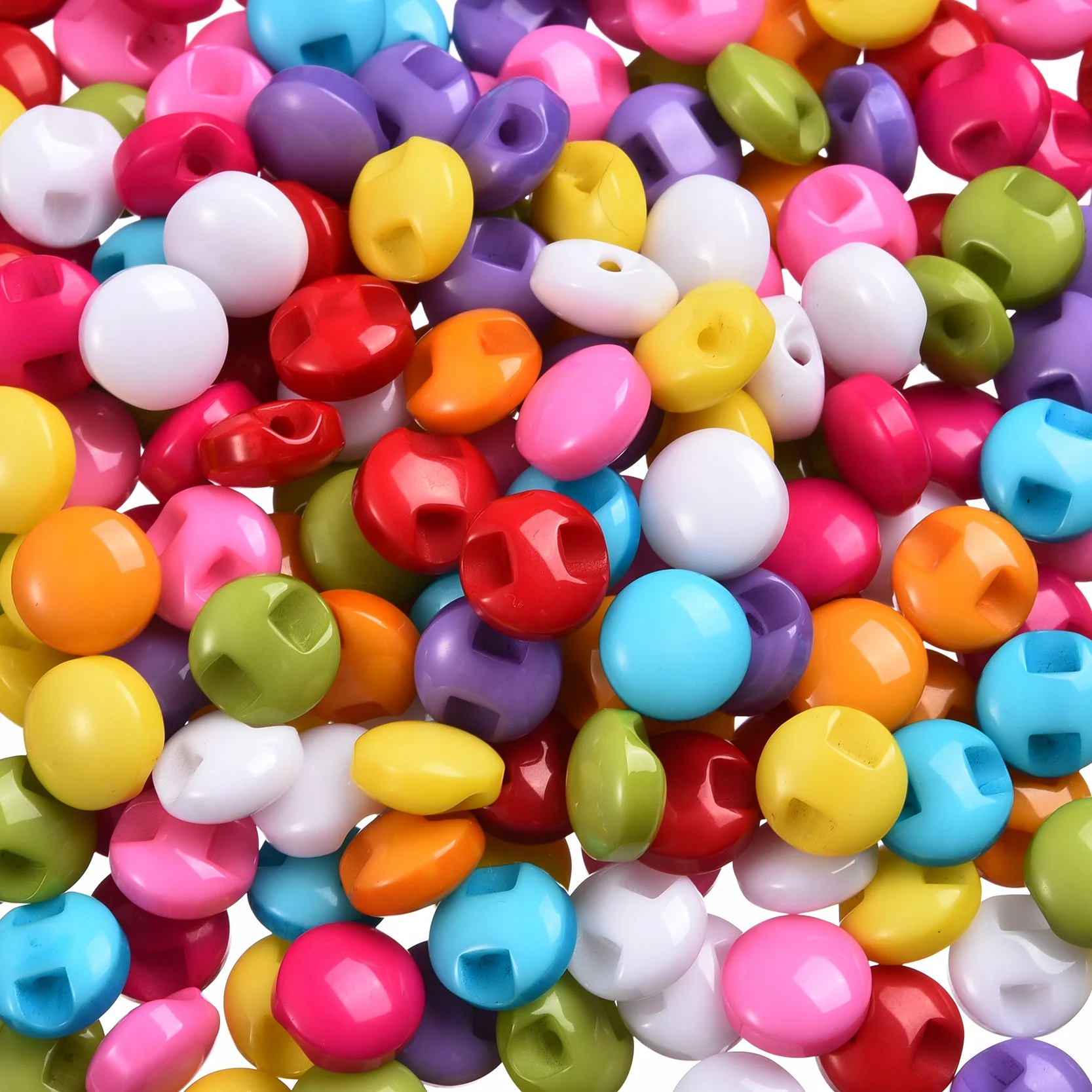 

200Pcs 9*9mm Mixed Apparel Sewing Resin Round Sewing Buttons Scrapbooking Decorative Button