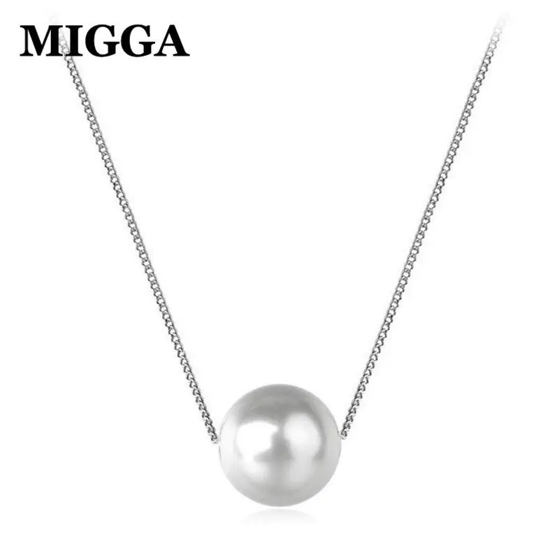 

MIGGA Elegant Simulated Pearl Necklace for Women Girls Fashion Bead Necklace Chain Accessories