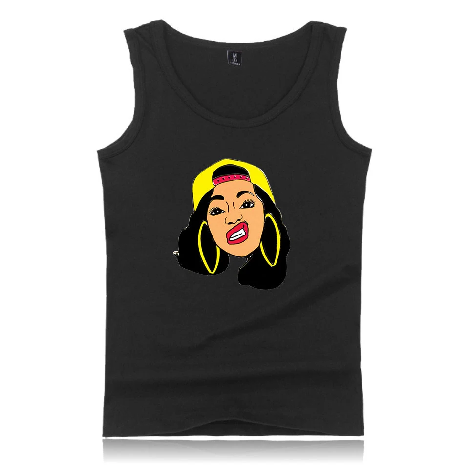 Cardi B 2D новая одежда летние топы на бретелях с принтом Kawaii без рукавов Женская и мужская одежда горячая Распродажа K-pops Tank Plus