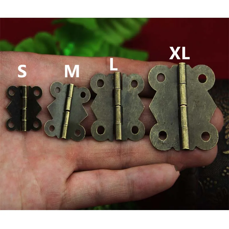 50Pcs Bronze Tone Metal Door Hinge 4 Holes Butterfly
