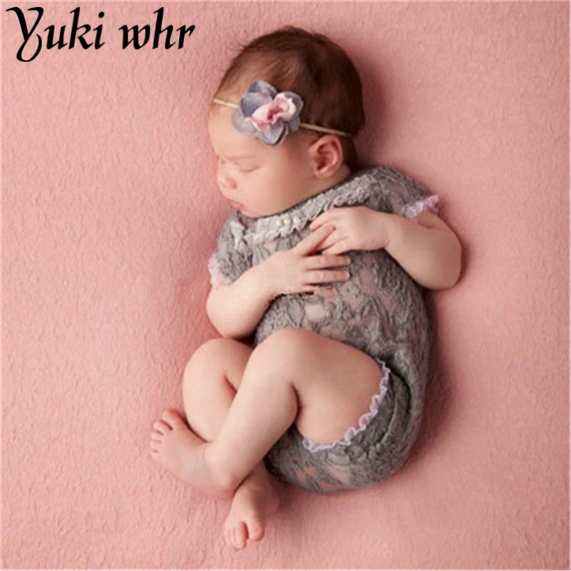 

Newborn Short Sleeve Lace Playsuit Romper Baby Photography Props Baby Girl Princess Jumpsuit Infants Photo Props Photo Costumes