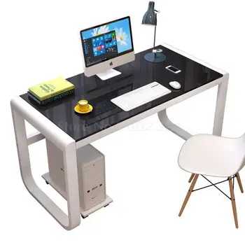 

Computerized Desktop, Household Tempered Glass Desk And Chair Simple Modern Study Desk, Economical And Simple Desk