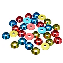 10 шт./компл. M3 3 мм из алюминиевого сплава с потайной головкой шайба головкой прокладка для RC автомобиль модель красные, синие зеленый