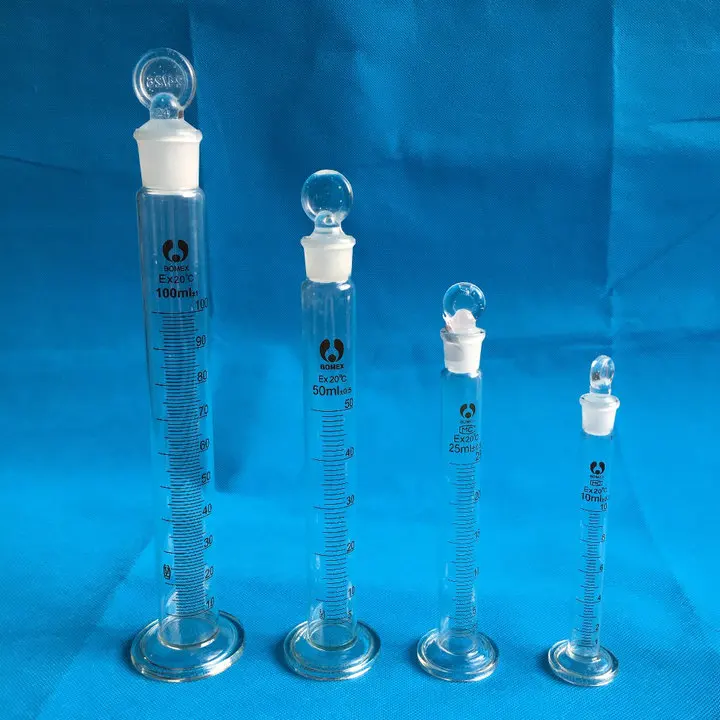 

1pc/lot 10ml-1000ml Glass measuring cylinder with stopper ground joint for kinds experiments