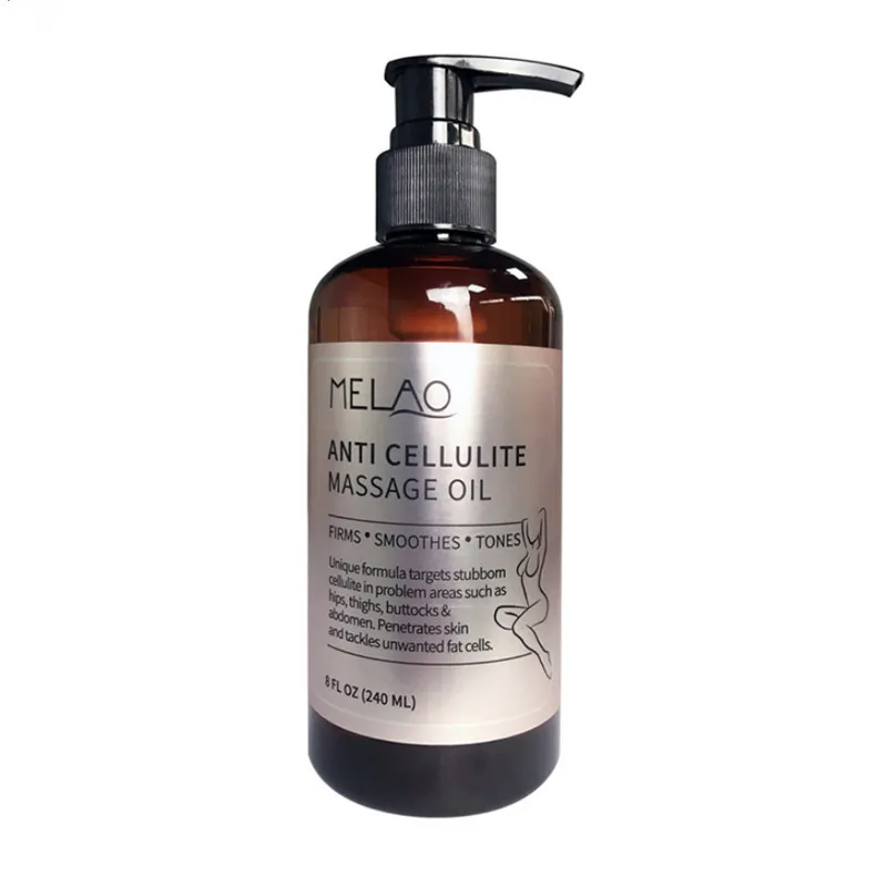 

MELAO All Natural Ingredients Target Unwanted Fat Tissue Anti Cellulite Treatment Massage Oil Improves Skin Firmness 8 OZ 240ml