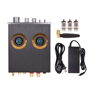 

Mini HiFi Digital Audio Power Amplifier Stereo Amp with Dual 6J2 Vacuum Tubes BT AUX Inputs Treble Bass Controls 100W(50W*2)