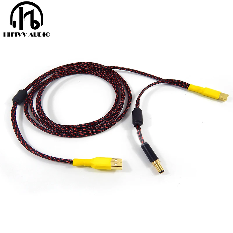 

High end DAC (power \ signal) separate usb cable USB-A to USB-B and DC plug 5.5*2.1mm to USB-B Independent power supply