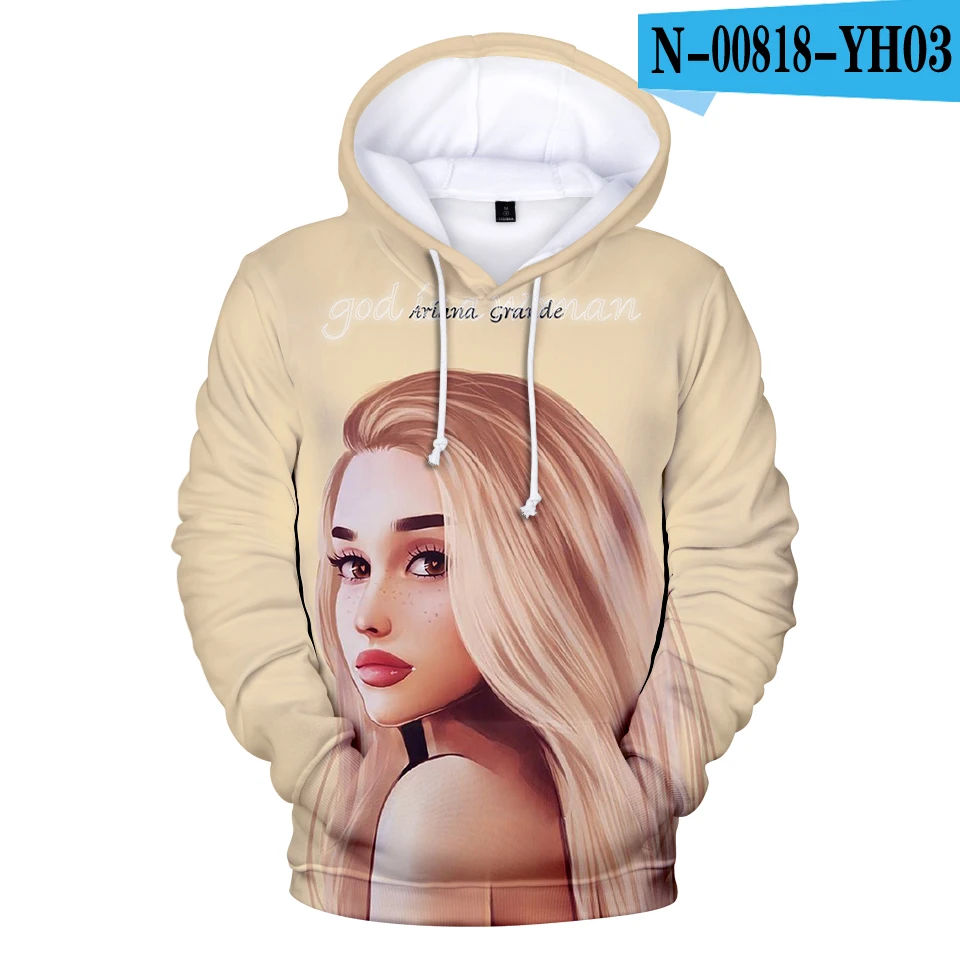 3D Ariana Grande Highstreet классная Женская и мужская одежда теплая Повседневная Harajuku крутая спасибо следующий альбом толстовки Толстовка Плюс Размер - Цвет: Коричневый