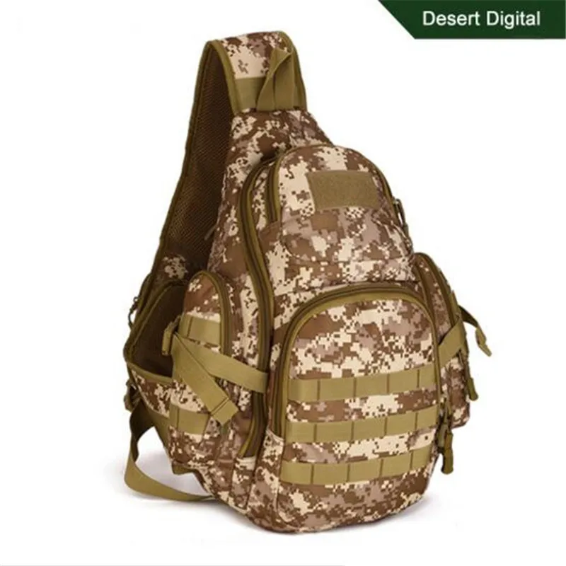 Мужские сумки, сумка на одно плечо, большая вместительность, водонепроницаемый рюкзак, сумка, нагрудная посылка, 14 дюймов, нейлон, высокое качество, износостойкий, Trav - Цвет: Desert digital