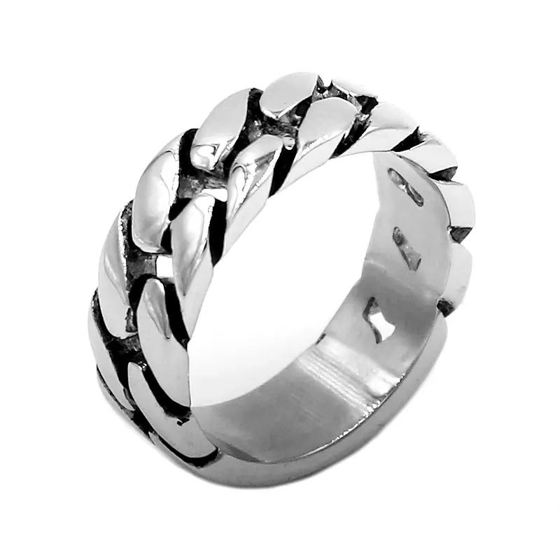 Wholesale Biker Chain Ring 316L Stainless Steel Jewelry Cool Punk Motor