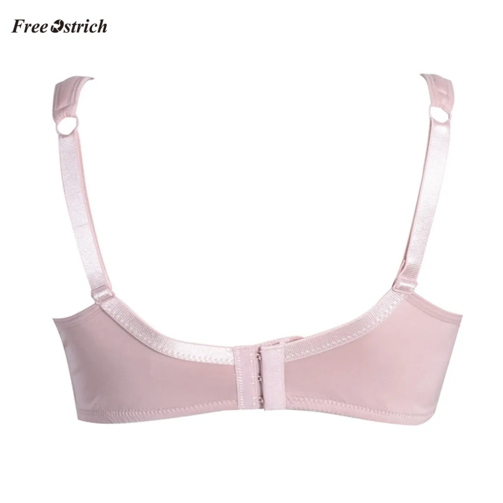 Страусиное женское нижнее белье с v-образным вырезом, сплошной цвет, комфортный бюстгальтер на косточках, Бюстье для груди, розовое нижнее белье, нижнее белье