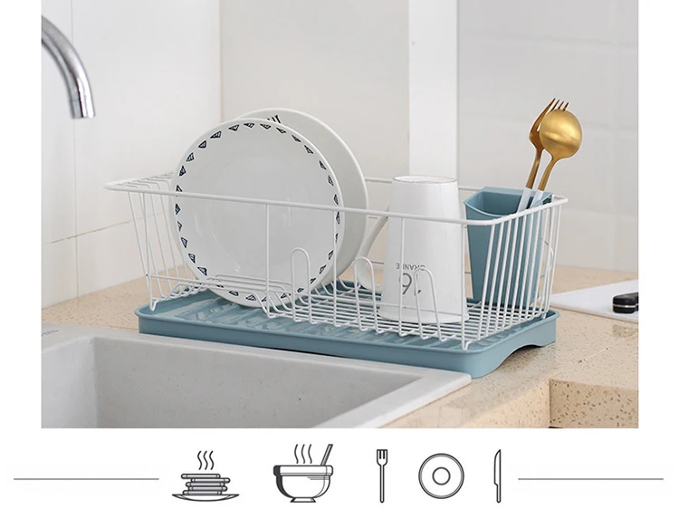 Iron PP Dishes Plates Shelves Drainer Bowl Spoons Chopsticks Storage Racks Holders Kitchen Organization Shelf Accessories Items