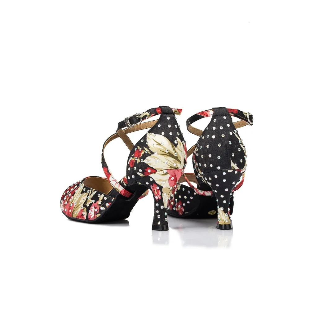 Dance Shoes Girl Ballroom Shoes For Women Dance Shoes Women's Latin Rhinestone Flower Soft Ladies Salsa Shoes Hot Sale JuseDanc