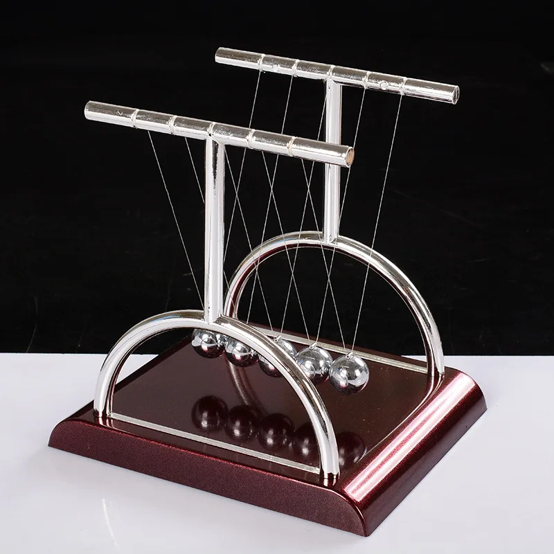 price reduction  New Design T Newtons Cradle Metal Balance Pendulum Ball Physics Science Desk Model Toy Educational 