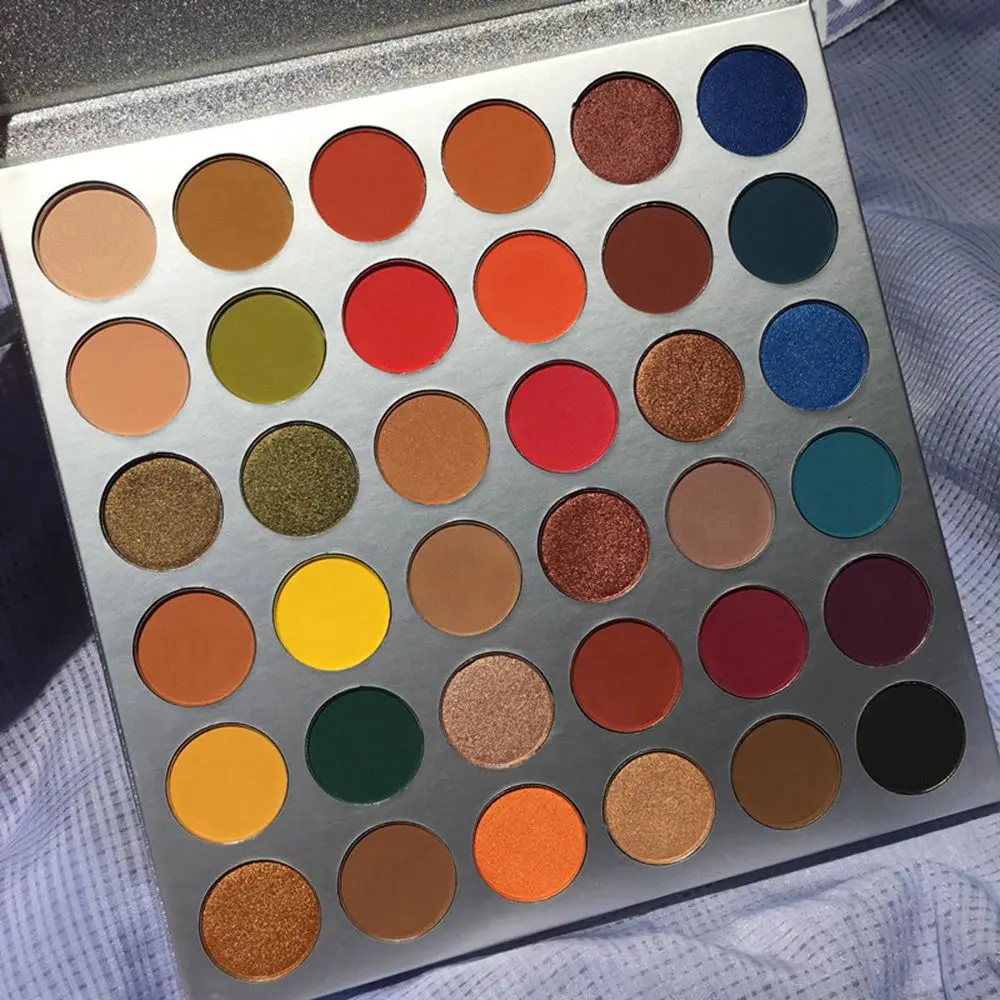 Палитра косметических теней 36 цветов для макияжа матовые мерцающие тени век