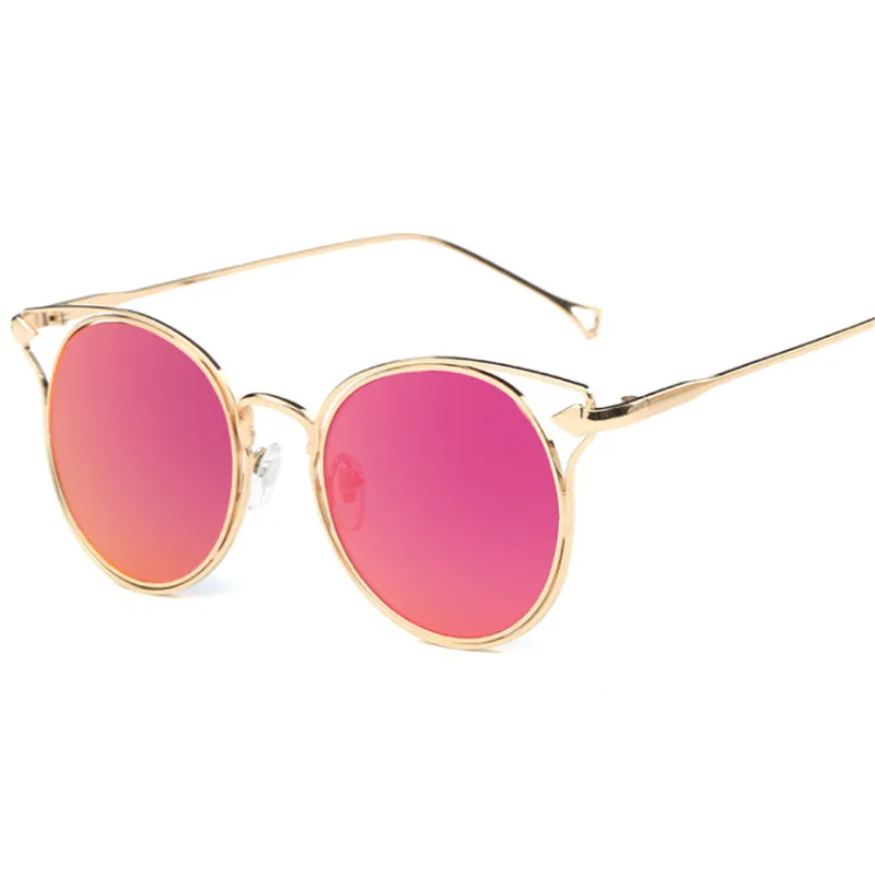 

Women sunglasses Metal polarizer dazzle colour fashion reflective sunglasses Round glasses prescription Custom made