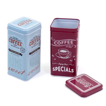 

Iron Tea Coffee Organizer Retro Portable Storage Box Metal Cookies Candy Sealed Storage Container Case Bank Gift Storage