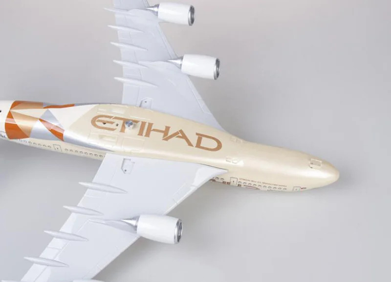 1/160 50,5 см Airbus A380 ETIHAD авиакомпания модель самолета Смола airframe W шасси и светильник игрушки самолет с фиксированным крылом подарок