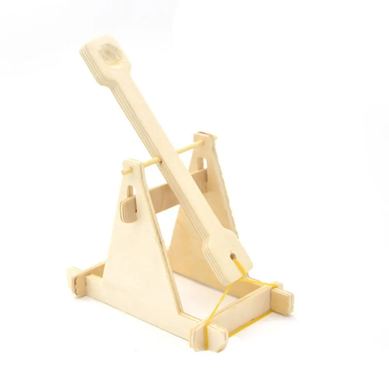 Дети DIY Trebuchet модель настольная игра деревянная Рогатка набор транспортных