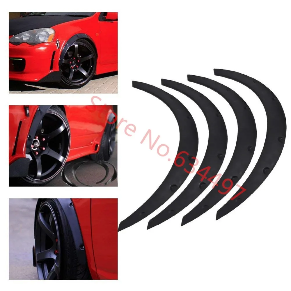 

4Pcs/Set Universal Car Auto SUV Flexible Fender Flare Arch Mudguards Sticker Wheel Eyebrow Lip Protector Mud Flaps Splash Guards