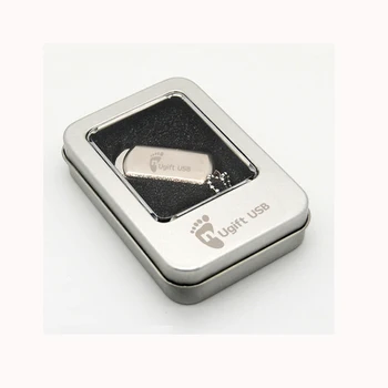 

Real 4GB 8GB 16GB 32GB Metal Swivel USB 2.0 Flash Drive and Metal Box, Customized Logo engrave on Pendrive U Disk
