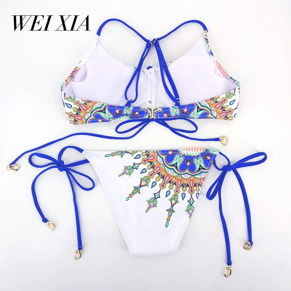 WEIXIA 2018 женские летние Для женщин сексуальные красивые 1618 Купальник Push Up Бикини