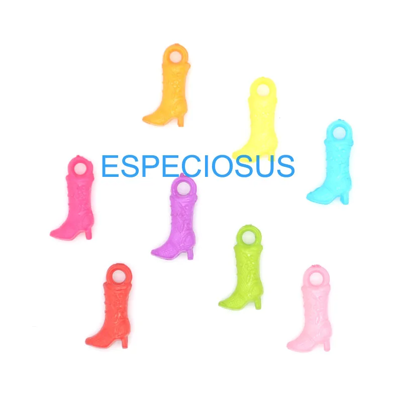 

100pcs Jewelry Making Accessories Cartoon Boots Acrylic Beads Mix Color Handcraft Department Plastic High Heeled Shoes Pendants