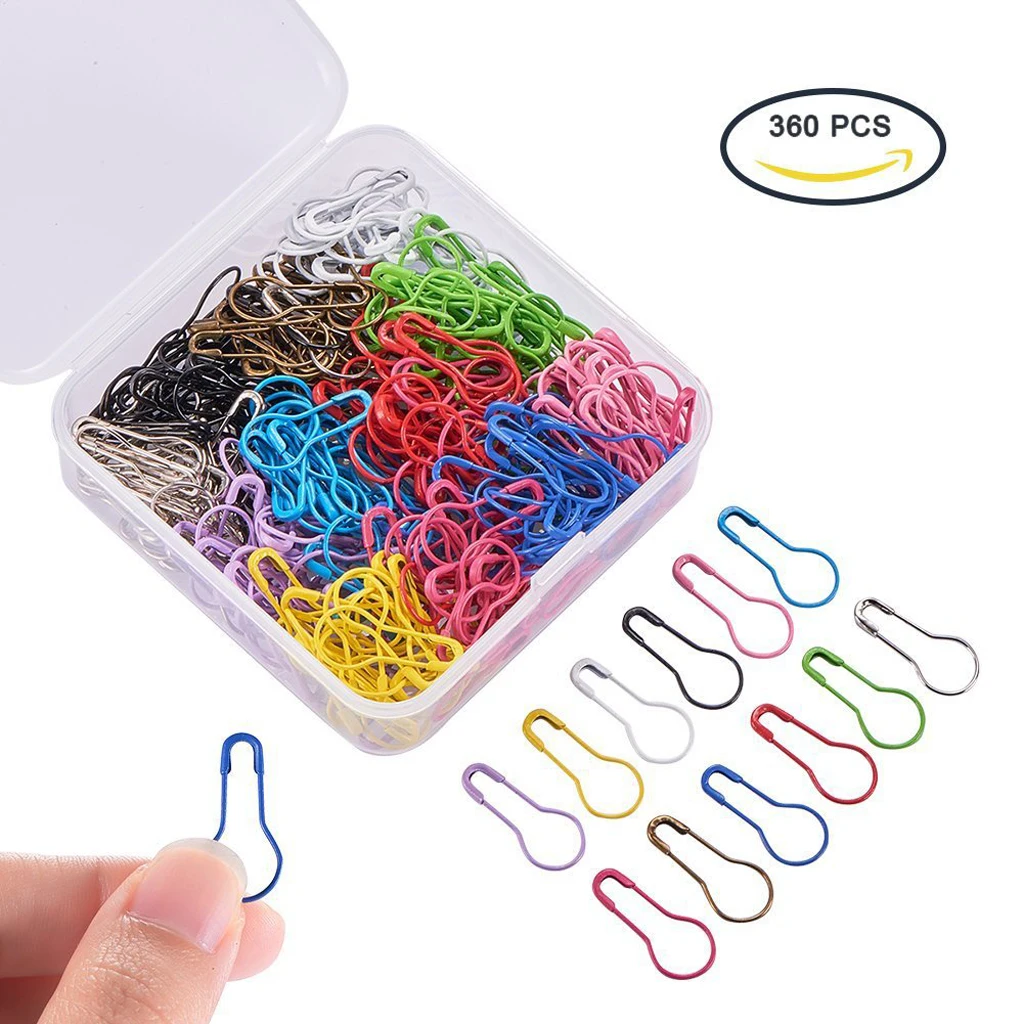 

360Pcs 12 Colors Mixed Bulb Gourd Pins Calabash Safety Pins with Storage Case