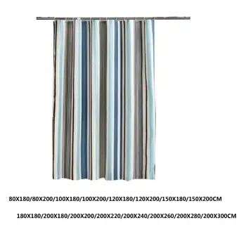 

Waterproof polyester shower curtain striped printed bathroom curtain with hooks