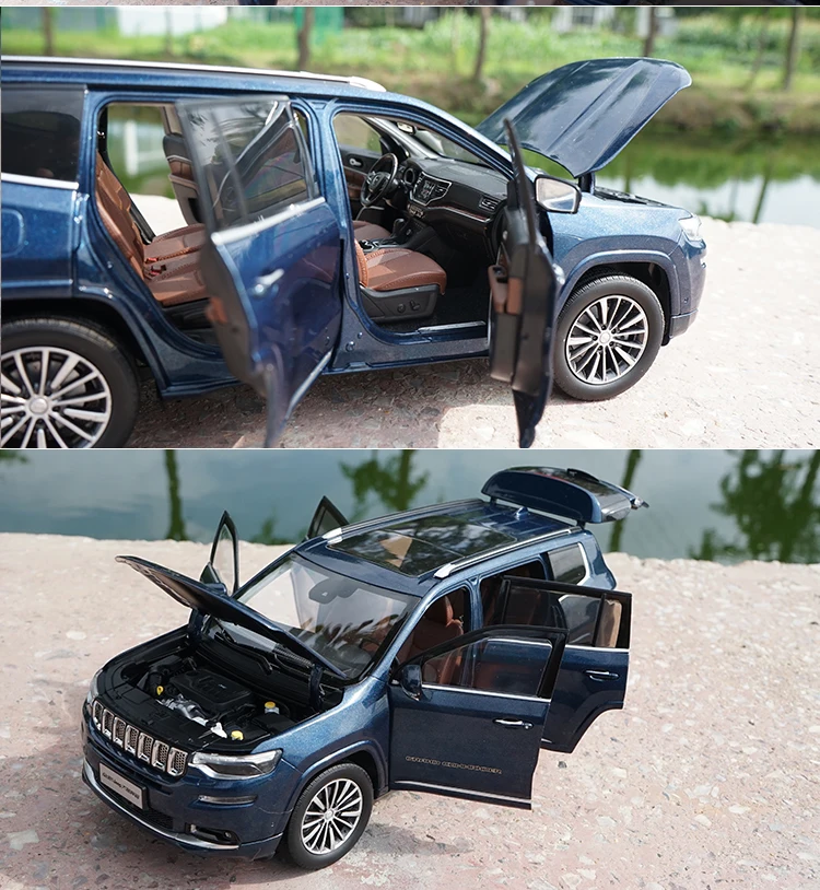 Новинка 1/18 Jeep Grand Commander Fiat Chrysler литой металлический Автомобиль SUV модель синий белый черный детские игрушки коллекция подарок