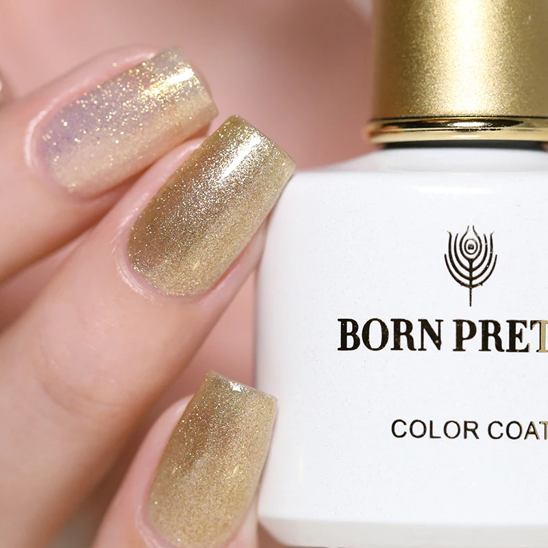 Гель лак BORN PRETTY 6 мл с блестками Блестящий впитывающий УФ гель для дизайна ногтей