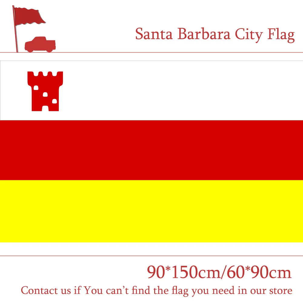 

Free shipping 90*150cm 60*90cm Flag 100d Custom Polyester 3x5ft US Santa Barbara City Flag Of California State