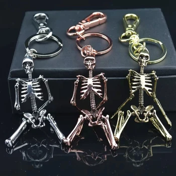 

Gwwfs Skull Skeleton Pendant Key Chain Men Women Skull Bag Charm Key Ring Car Keychain Keyrings Chaveiro Skull Keychain Gift