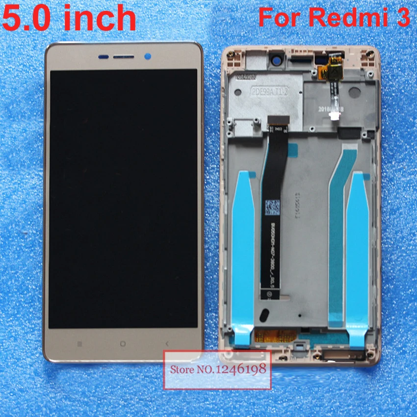 

Wholesale 5.0inch RedRice3 LCD Display + Touch Screen Panel Digitizer Assembly With Frame For Xiaomi Redmi 3 Hongmi3 Phone Parts
