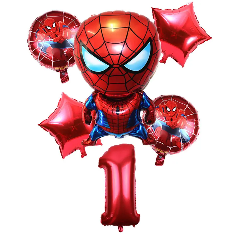 6 шт./партия 32-дюймовый номер 1-9 лет Человек-паук гелиевый воздушный шар с изображением Человека-паука супергерой Мстители День рождения воздушные шары украшения - Цвет: 1