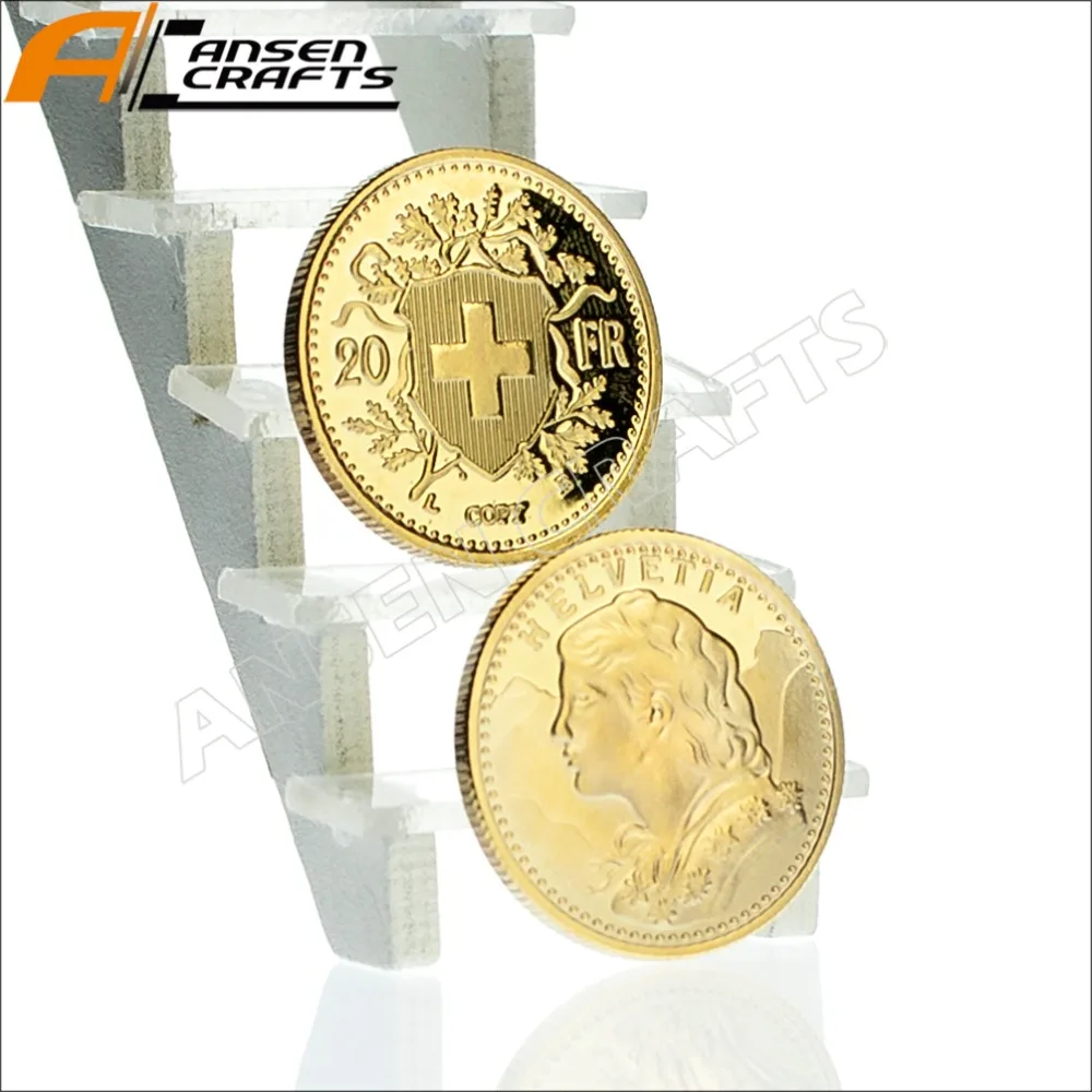 

20 Fr Helvetia Gold Coin with Copy Fr. France