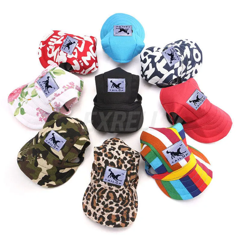 

New Fashion Leopard Camouflage Pet Dog Canvas Hat Sports Baseball Cap with Ear Holes for Small Dogs Hats 7A0138 1