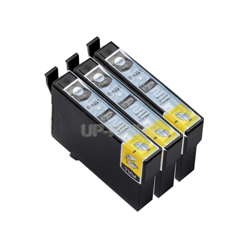 UP 3 шт. T1291 черные чернила для картриджа Epson WF-7015 WF7515 SX620 SX535 BX305 BX525 BX320 BX635 BX535 |