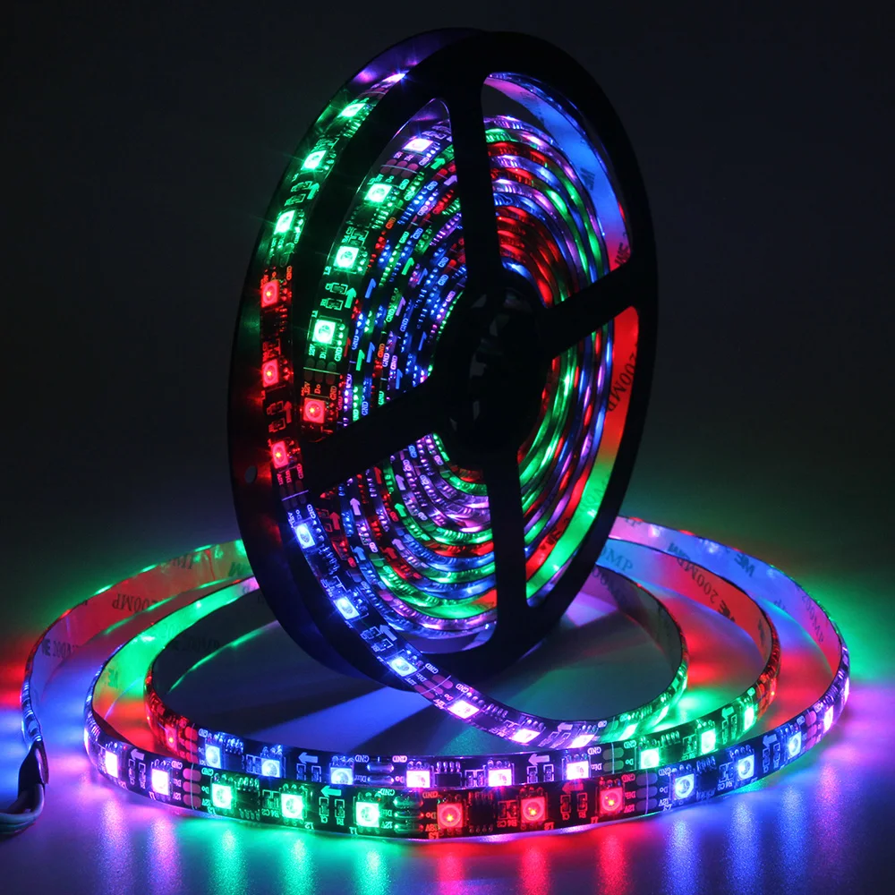 Светодиодная лента WS2811 pixel 5050 RGB 30 светодиодов 60 5 м/рулон 12 В постоянного тока Smart IC