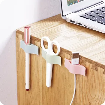 

6pcs/lot Self adhesive cable organizer desktop cable holder wire protector Cord Management clip key holder home storage