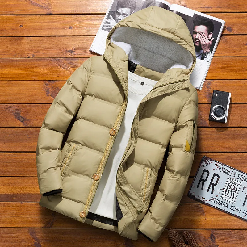 Teaegg Повседневное парка с капюшоном Для мужчин пальто jaquetas masculina Inverno теплые зимние куртки Для мужчин Мужские парки Homme Mujer al692