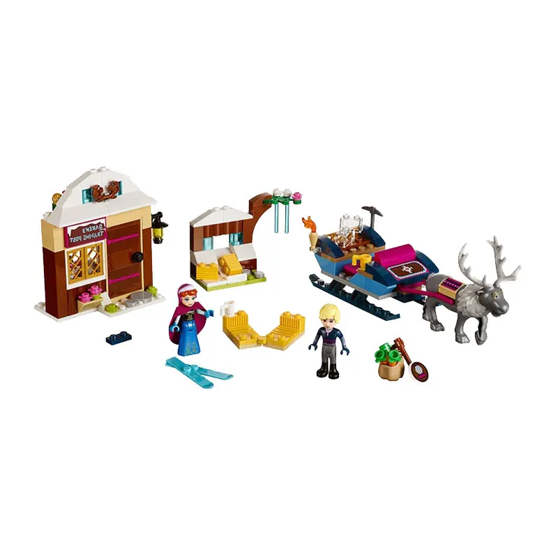 

Friends Series Princess Anna Ice Kingdom Realm Kristoff Sled Adventure Figures 79276 Blocks Building Legoing Friend 41066 Toys