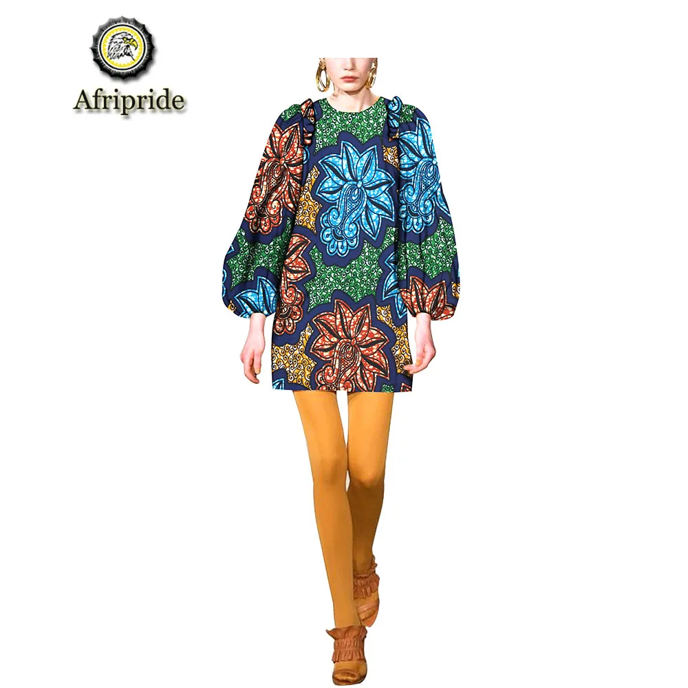2019 Анкара Африканский летние платья для женщин одежда из чистого хлопка Большие размеры Дашики печати рубашка в африканском стиле S1925045